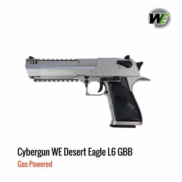 [해외] Cybergun WE Desert Eagle L6 가스 블로우백 풀메탈 크롬(Matt Silver)