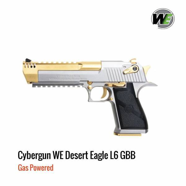 [해외] Cybergun WE Desert Eagle L6 가스 블로우백 풀메탈 실버 골드 투톤