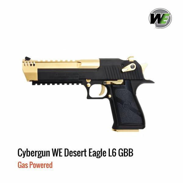 [해외] Cybergun WE Desert Eagle L6 가스 블로우백 풀메탈 골드 블랙 투톤