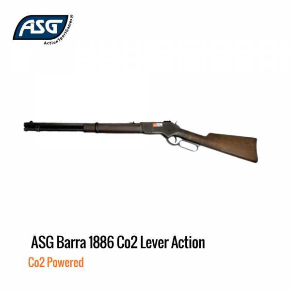 [해외] ASG Barra 1866 Co2 라이플 탄피배출 레버액션 Faux Wood 앤틱