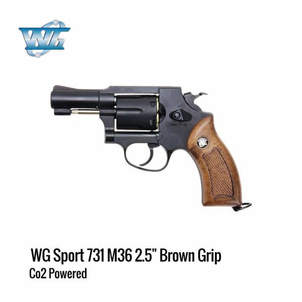 [해외] 윈건 WG Super Sports 731 M36 Co2 리볼버 2.5인치 블랙 브라운그립