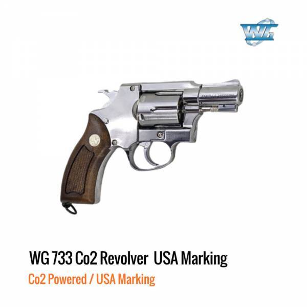 [해외] 윈건 WG Super Sport 733 Co2 리볼버 2인치 실버 USA 각인