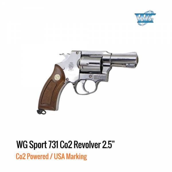 [해외] 윈건 WG Super Sport 731 M36 Co2 리볼버 2.5인치 실버 USA 각인
