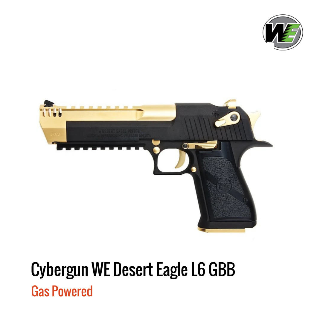 [해외] Cybergun WE Desert Eagle L6 가스 블로우백 풀메탈 골드 블랙 투톤