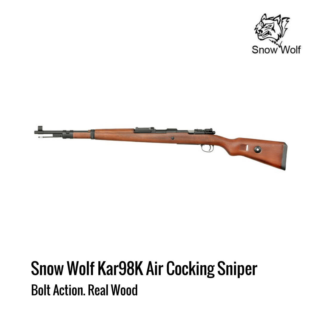 [해외] Snow Wolf Kar98K 에어코킹 스나이퍼 라이플 Real Wood