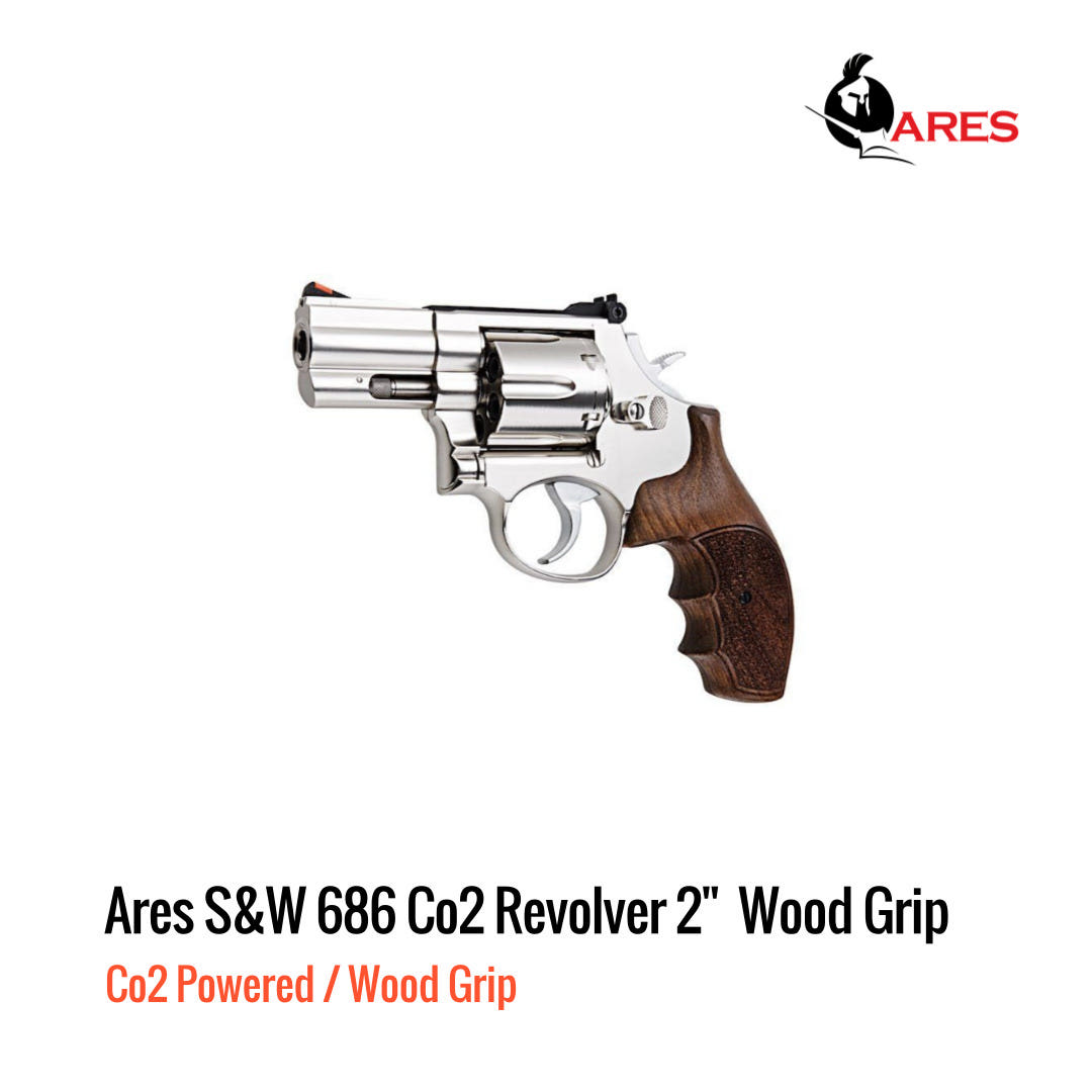 [해외] Ares M686 Co2 리볼버 2인치 스미스웨슨 Real Wood Grip