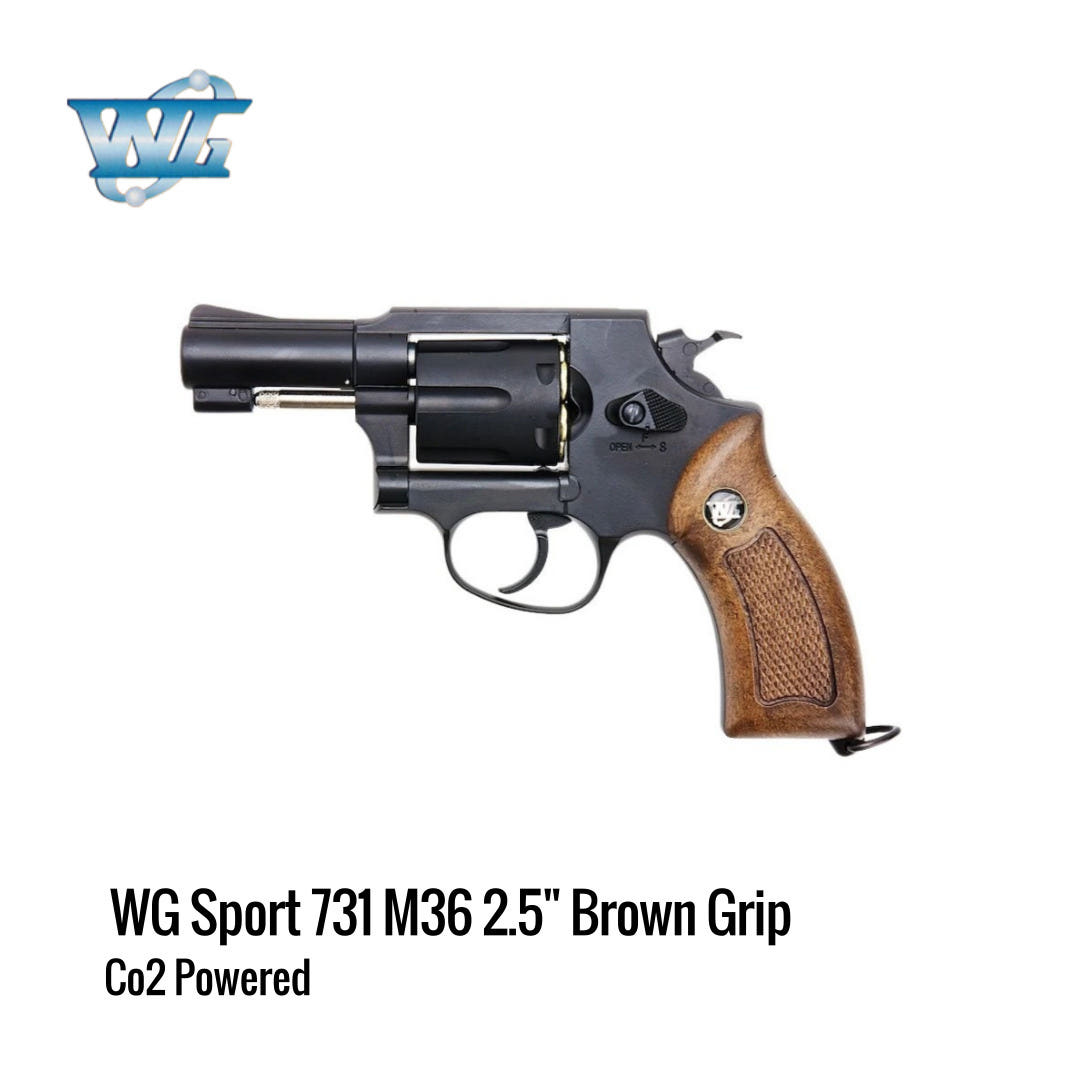 [해외] 윈건 WG Super Sports 731 M36 Co2 리볼버 2.5인치 블랙 브라운그립