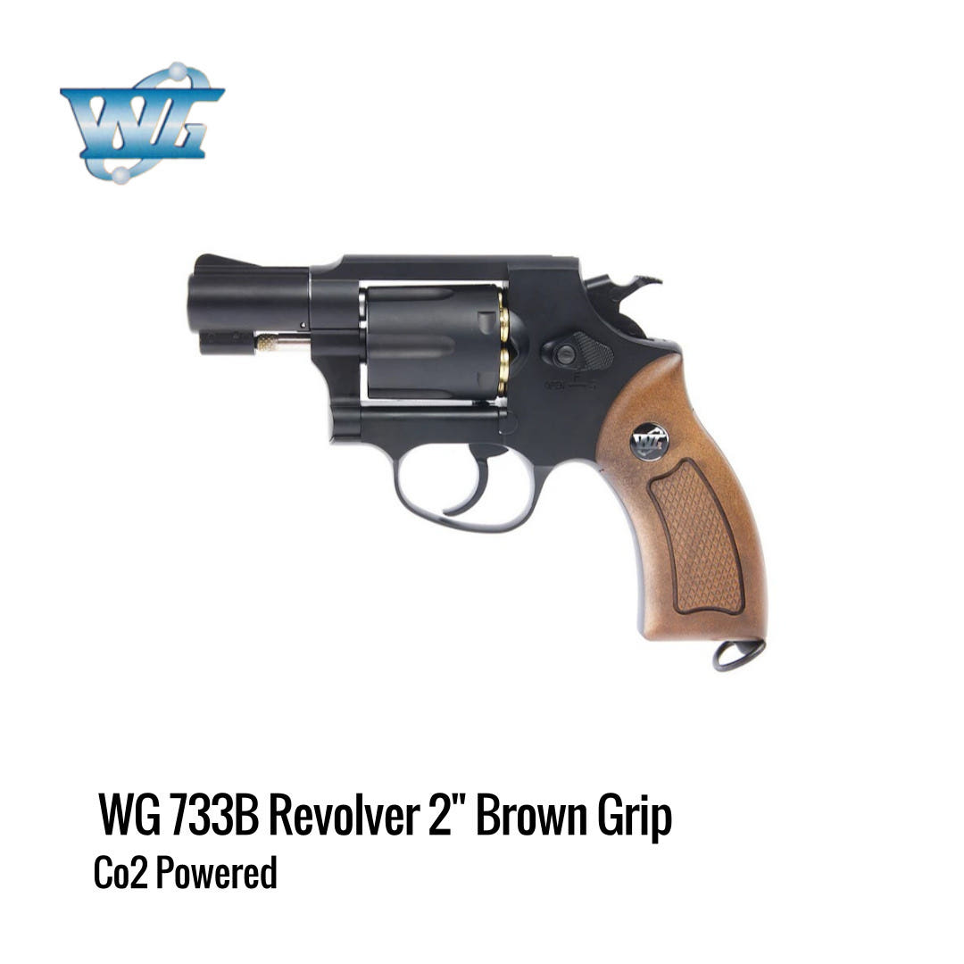[해외] 윈건 WG Super Sports 733 Co2 리볼버 2인치 블랙 브라운그립